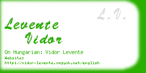 levente vidor business card